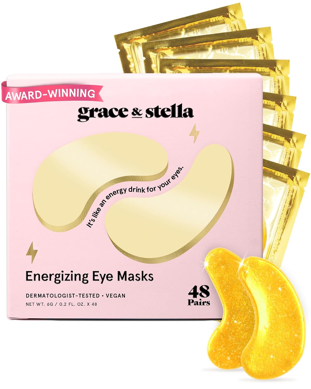grace & stella Award-Winning Under Eye Mask (48 Pairs, Gold): The Secret to Brighter, Refreshed Eyes